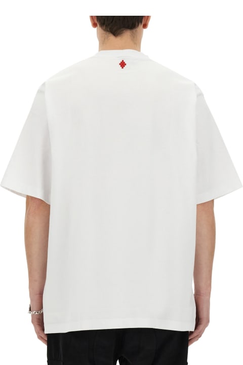 Marcelo Burlon Topwear for Women Marcelo Burlon White 'feather Necklace' T-shirt