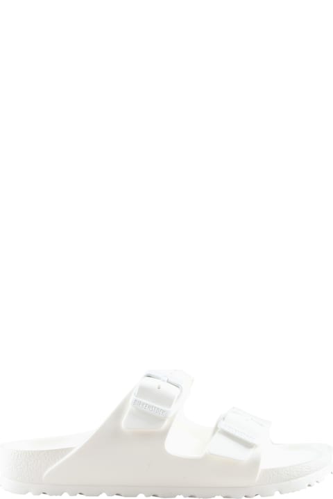 Shoes for Girls Birkenstock White Sandals 'arizona Eva' For Kids With Logo