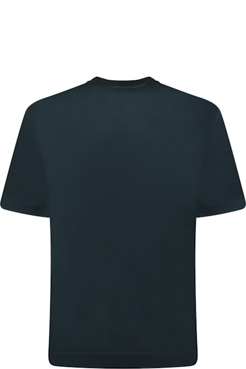 Zegna Topwear for Men Zegna Teal Blue T-shirt