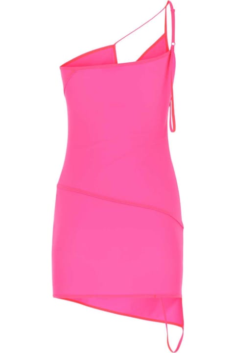 Dresses for Women Balenciaga Fluo Pink Stretch Nylon Mini Dress