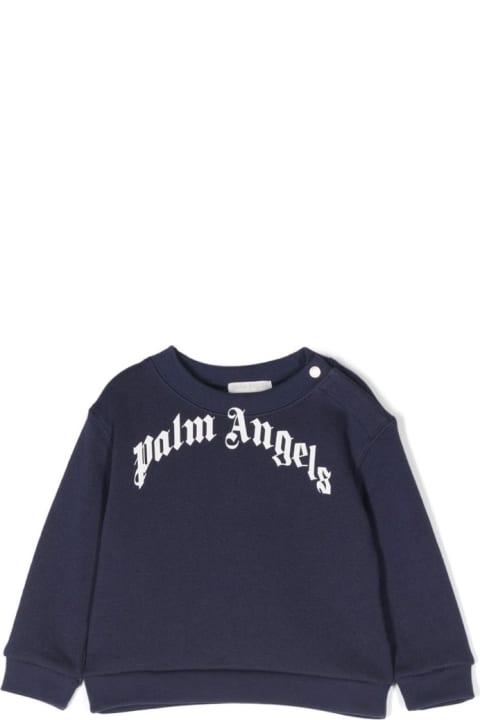 Palm Angels Sweaters & Sweatshirts for Baby Boys Palm Angels Curved Logo Crewneck