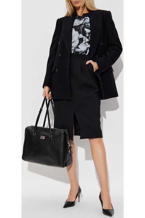 Homeware Dolce & Gabbana Dolce & Gabbana Wool Skirt With Front Slit