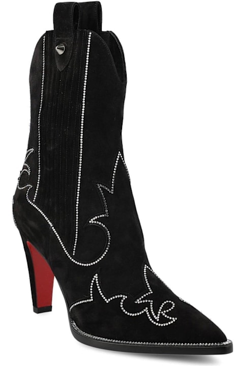 ウィメンズ シューズのセール Christian Louboutin Embellished Pointed Toe Boots