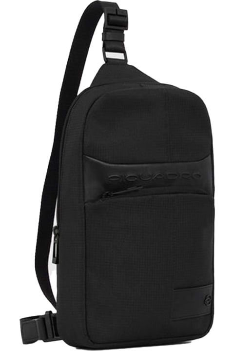 Piquadro Belt Bags for Men Piquadro Shoulder Strap For Ipad Mini Black