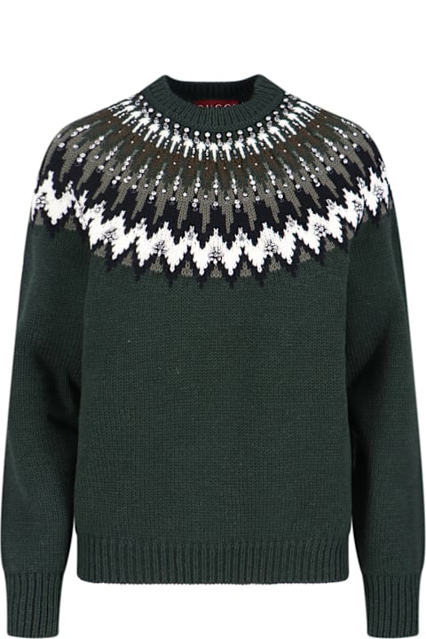 أدوات منزلية Gucci Wool Sweater With Rhinestones