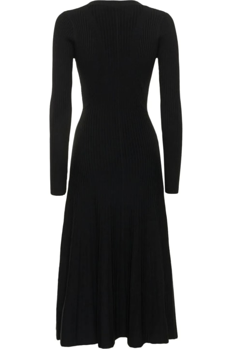Black Ribbed Knit Dress