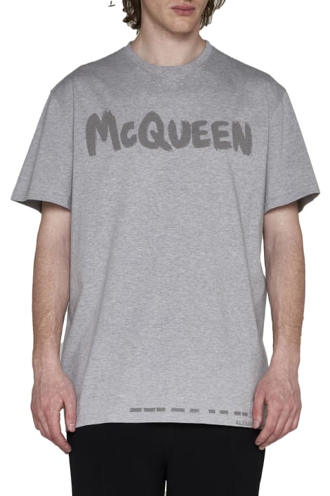 Topwear for Men Alexander McQueen Graffiti Logo T-shirt