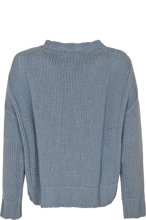 Rib Trim Woven Plain Sweater