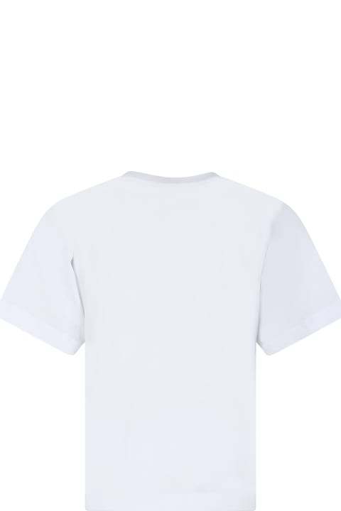 Moschino Topwear for Boys Moschino White T-shirt For Boy With Teddy Bear And Logo