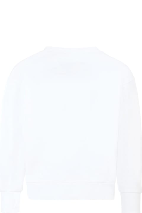 Homeware Dsquared2 White Sweatshirt For Boy With Maple Leaf