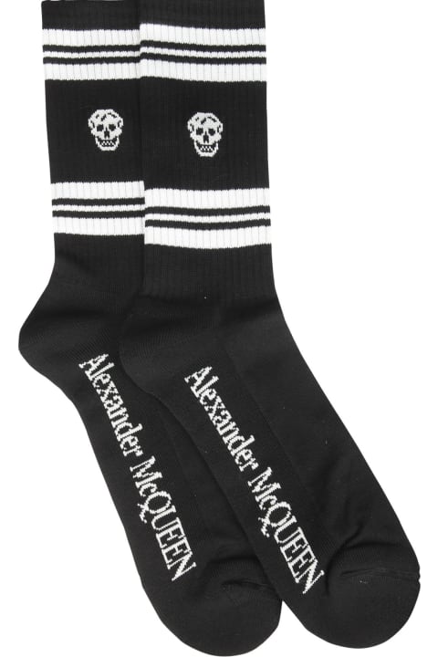 Underwear for Men Alexander McQueen Stripe Skull Sport Socks
