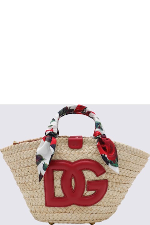 Dolce & Gabbana for Women Dolce & Gabbana Beige Raffia Satchel
