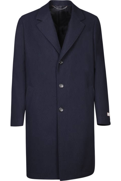 Canali for Men Canali Blue Wool And Cashmere Coat