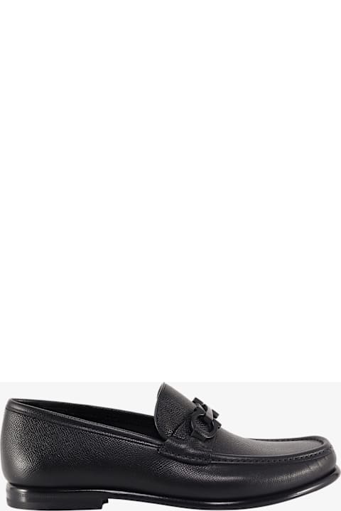 Ferragamo Shoes for Men Ferragamo Crown Leather Loafer With Gancini Detail