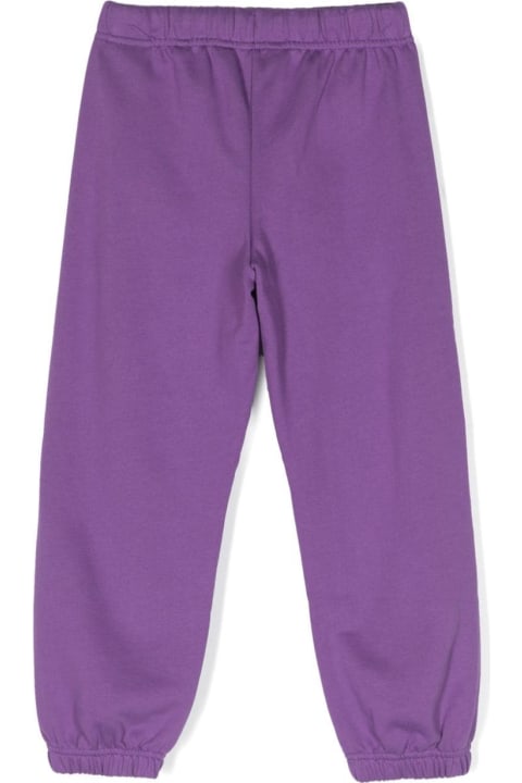Bottoms for Boys Palm Angels Purple Joggers With Logo