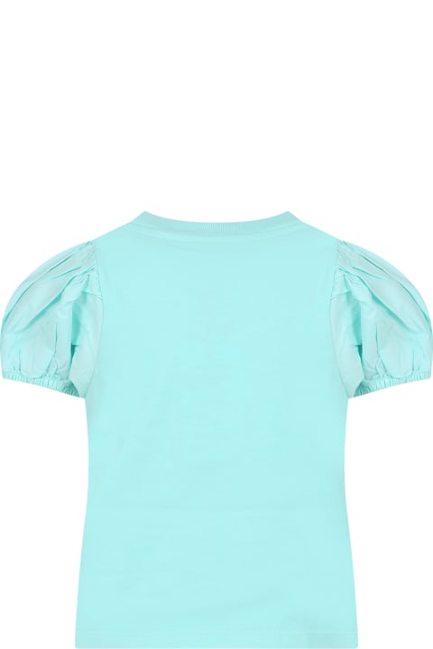 Molo for Kids Molo Light Blue T-shirt For Girl With Print