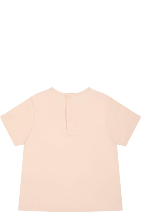 ベビーボーイズ ChloéのTシャツ＆ポロシャツ Chloé Pink T-shirt For Baby Girl With Logo