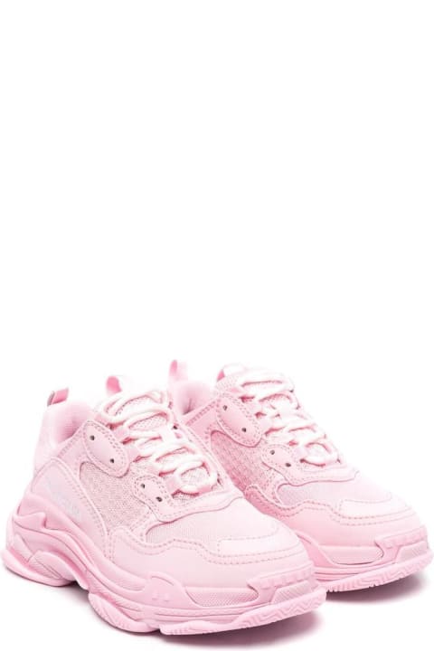 Pink check latticed slip-on sneakers