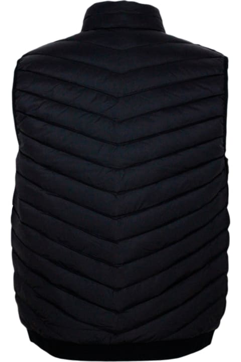 Armani Collezioni Coats & Jackets for Men Armani Collezioni Sleeveless Vest In Light Down Jacket With Logoed And Elasticated Bottom And Zip Closure