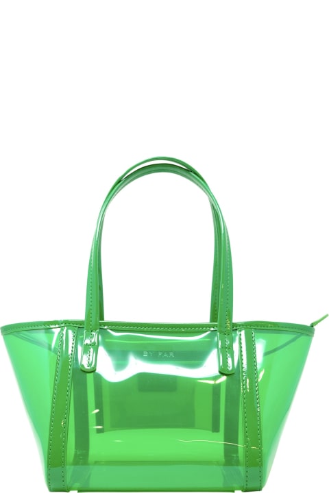 BY FAR Totes for Women BY FAR By Far Bar Tote Transparent Green Pu Handbag