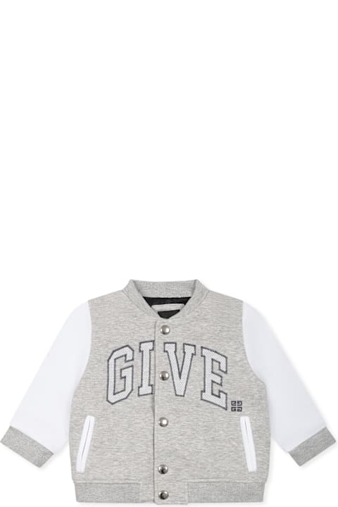 Sale for Baby Girls Givenchy Grey Bomber Jacket For Baby Boy With Logo