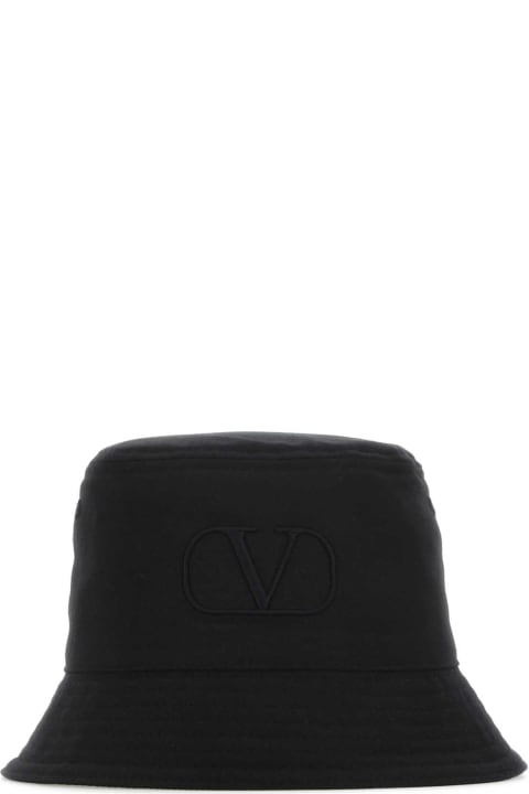 メンズ 帽子 Valentino Garavani Black Cotton Hat