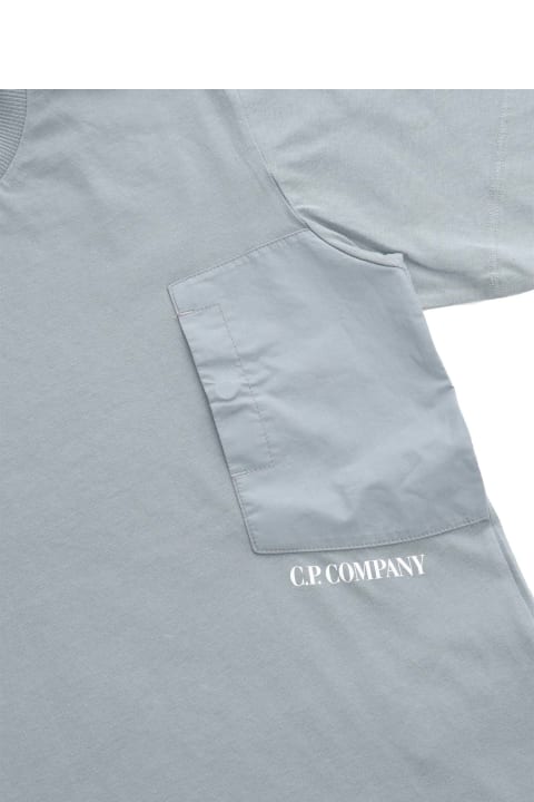 Topwear for Boys C.P. Company Undersixteen Gray T-shirt With Pocket