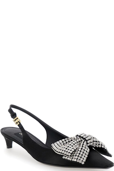 High-Heeled Shoes for Women Dolce & Gabbana Embellished Satin Slingbacks