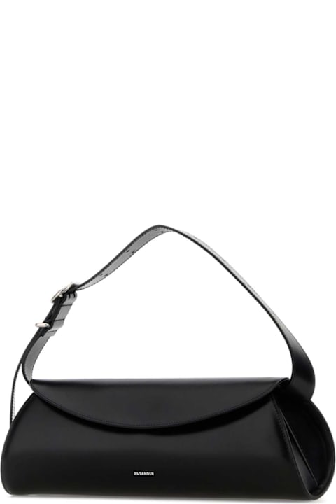 Jil Sander for Kids Jil Sander Black Leather Cannolo Grande Shoulder Bag