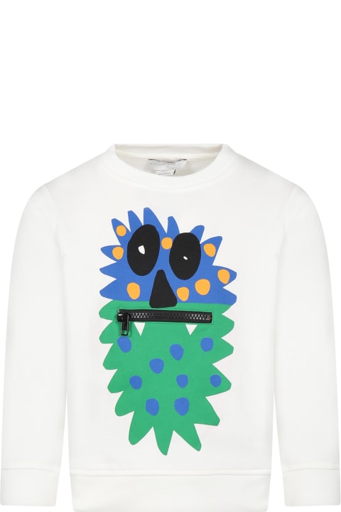 Stella McCartney Kids Sweaters & Sweatshirts for Boys Stella McCartney Kids White Sweatshirt For Boy With Print