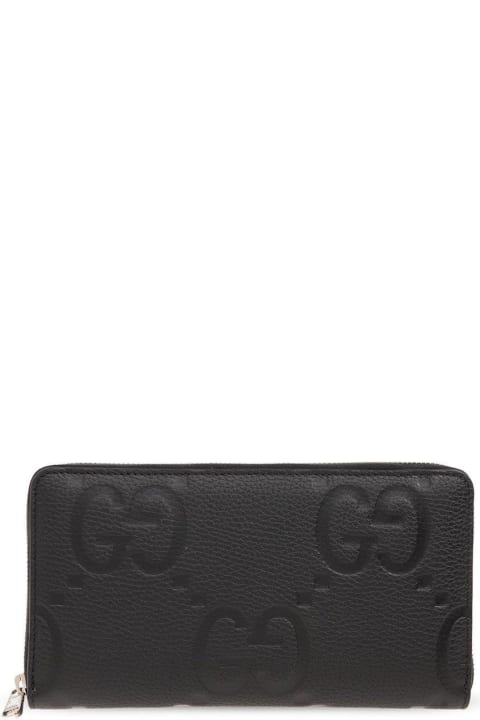 Wallets for Men Gucci Logo Embossed Zip-around Wallet