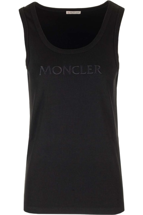 Moncler for Women Moncler Ribbed Tank Top With Embroidered Logo