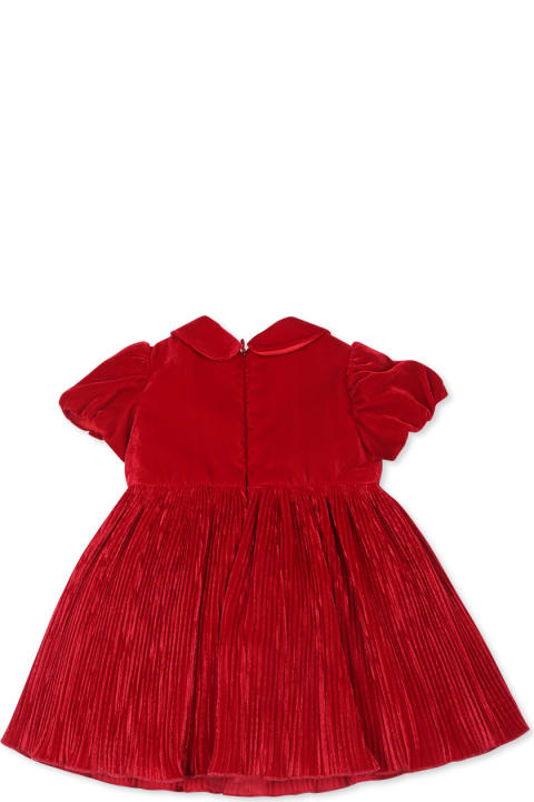 أدوات منزلية Monnalisa Red Dress For Baby Girl With Rhinestones