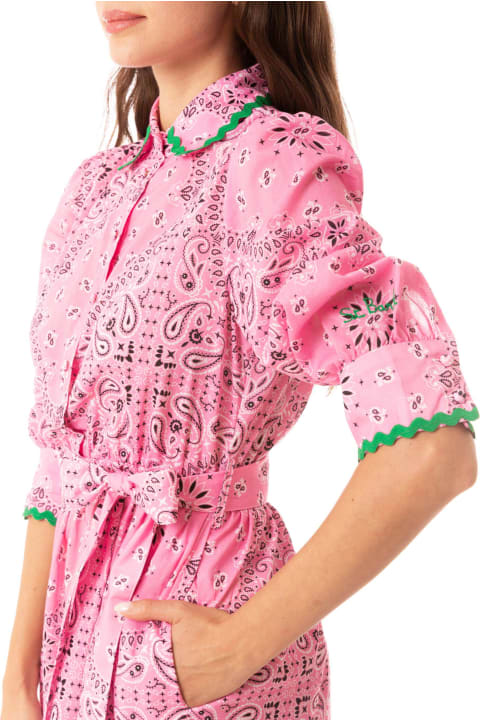Homeware MC2 Saint Barth Bandanna Print Cotton Short Dress Daisi With Embroideries