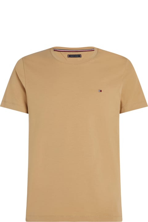 Tommy Hilfiger Topwear for Men Tommy Hilfiger Khaki T-shirt With Mini Logo