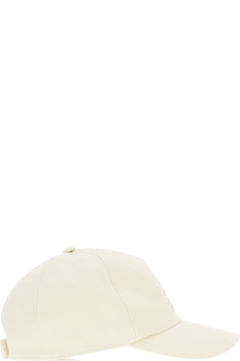 Fendi Hats for Men Fendi Ivory Linen Blend Baseball Cap