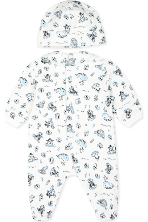 Moschino Bodysuits & Sets for Baby Boys Moschino Light Blue Set Babygrow For Baby Boy With Teddy Bear