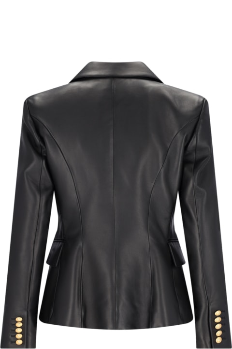 Coats & Jackets for Women Balmain Six Buttons Leather Jacket
