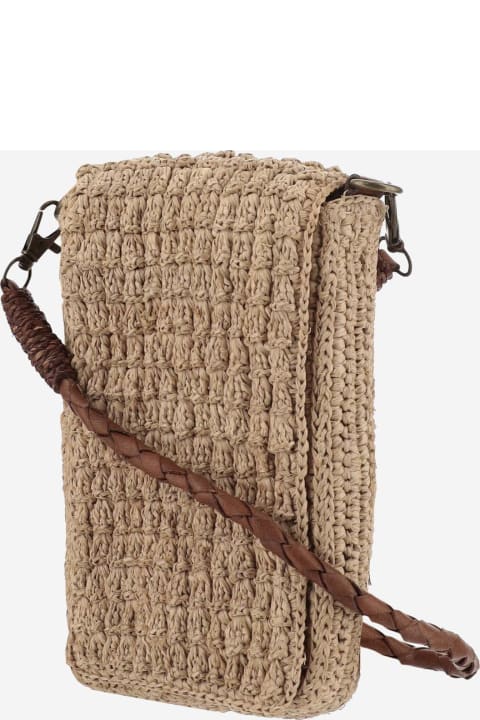 Fashion for Women Ibeliv Raffia Bag With Leather Details