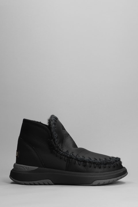 Eskimo Jogger Ankle Boots In Black Leather
