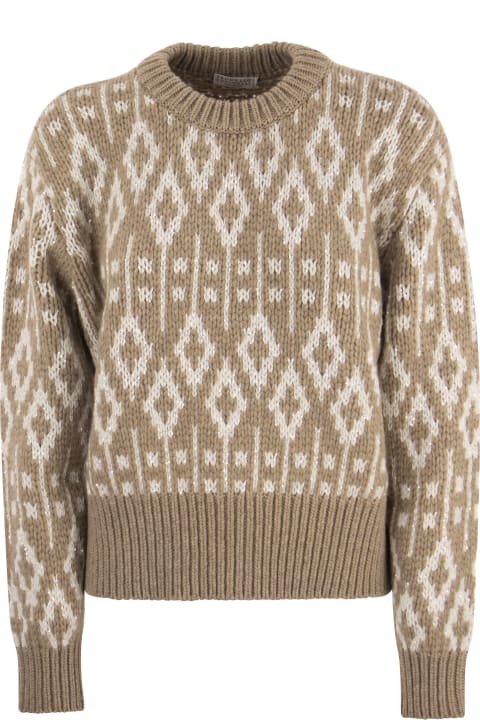 Brunello Cucinelli for Women Brunello Cucinelli Vintage Jacquard Cashmere Sweater
