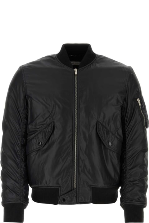 Saint Laurent for Men Saint Laurent Black Nylon Bomber Jacket