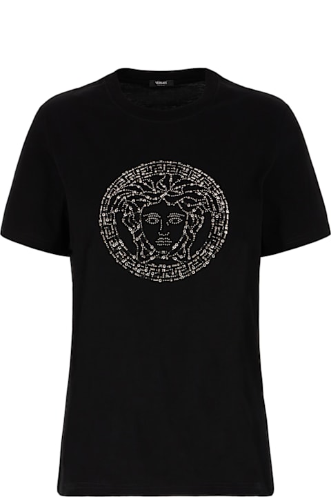 Topwear for Women Versace Black Cotton T-shirt