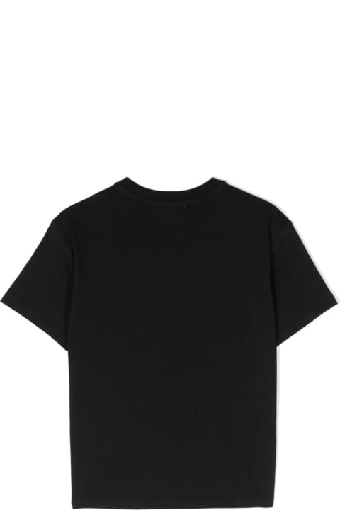MSGM T-Shirts & Polo Shirts for Women MSGM Black T-shirt With Logo And Palm Trees