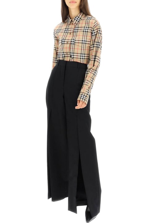Fashion for Women Burberry Wool Trousers With Slit