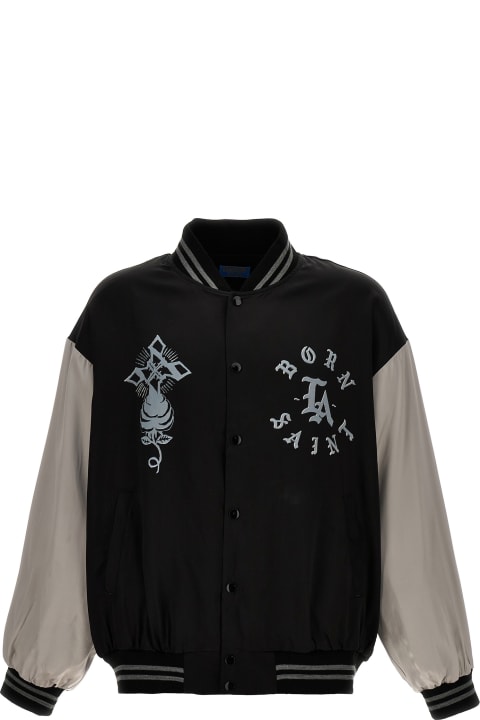 SAINT Mxxxxxx Coats & Jackets for Men SAINT Mxxxxxx Printed Satin Bomber Jacket