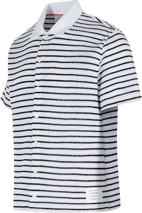 Thom Browne Topwear for Men Thom Browne Navy Cotton Polo Shirt