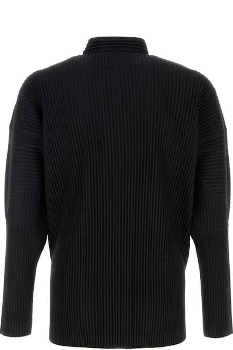 Homme Plissé Issey Miyake Shirts for Men Homme Plissé Issey Miyake Black Polyester Shirt