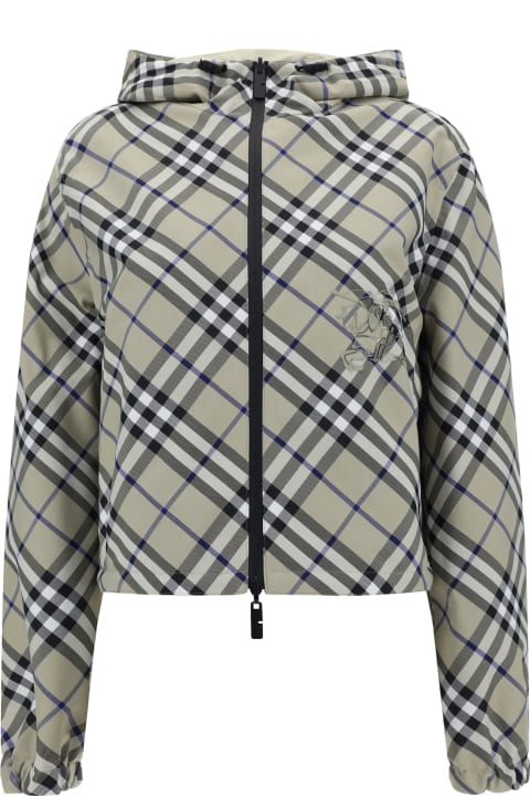 Burberry Womenのセール Burberry Reversible Cropped Checked Hooded Jacket