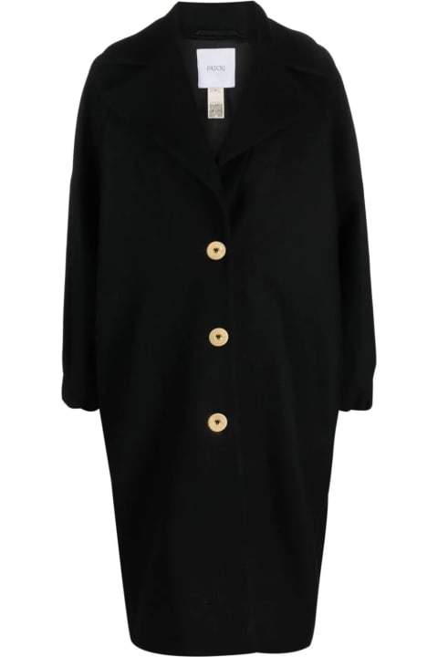 Patou Coats & Jackets for Women Patou Black Virgin Wool Blend Coat